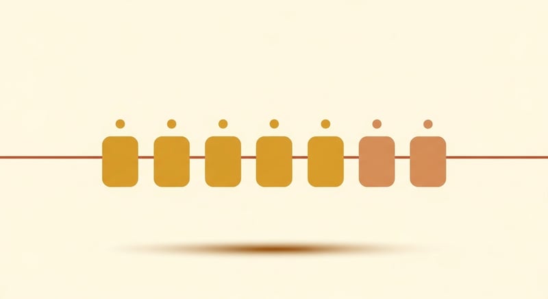 Calendar and exercise equipment arranged on a warm-lit wooden surface