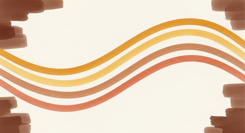 Watercolor of overlapping warm amber arcs suggesting the rhythmic tension and repetition of band exercises