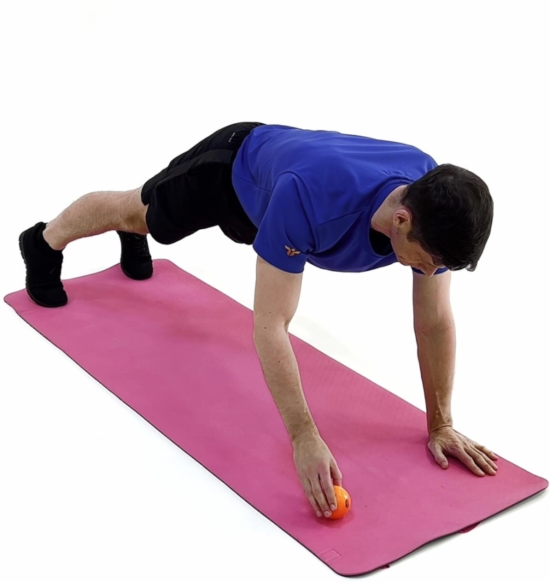 Ball Roll in Press Up Plank